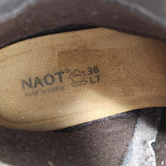 Naot Women Dark Brown Leather Ankle Boot Booties Size 38 US 7 Low Heel Comfort - Picture 6 of 9